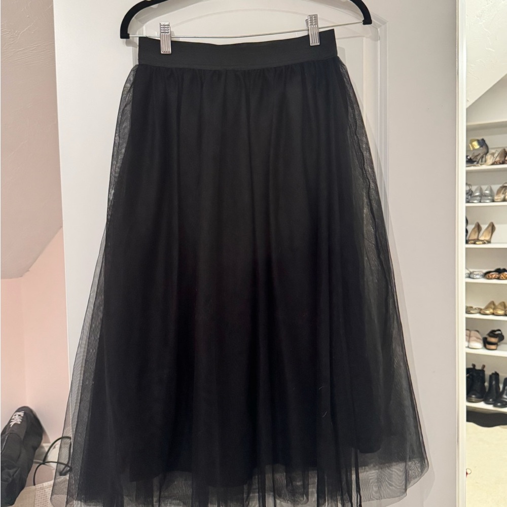 Halogen Black Tulle Skirt